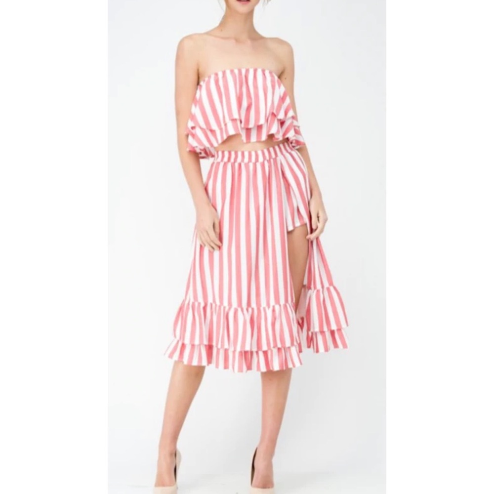 Candy Stripe Top and Long Skort Set